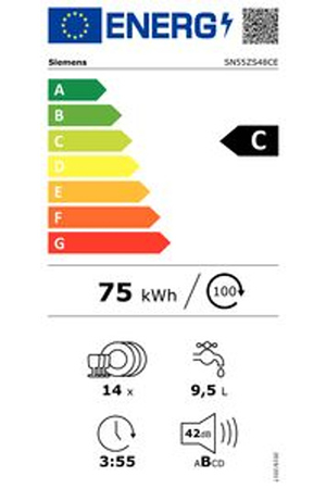 Lave-vaisselle Siemens SN55ZS48CE INOX - Encastrable 60CM