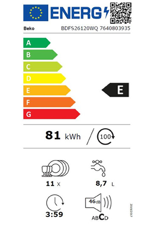 Lave-vaisselle Beko BDFS26120WQ