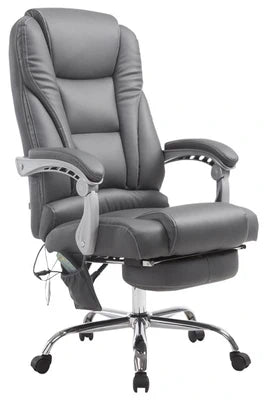 Fauteuil De Bureau Clp Trading Clp Fauteuil De Bureau Pacific En Similicuir Avec Une Fonction Massage , Gris