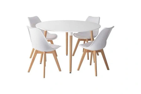 Ensemble Table Et Chaises Happy Garden Ensemble Table Ronde 120cm Martha Et 4 Chaises Nora Blanc