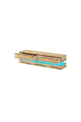 Meuble Tv Vivaldi Meuble Tv Design Fly Blanc Mat Avec Gris Brillant. Eclairage À La Led Bleue