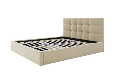 Lit 2 Places  Lit Coffre 160 X 200 Cm - Tissu - Beige - Eliava