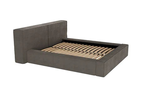 Lit 2 Places avec Coffre 180 X 200 Cm - Velours Côtelé - Taupe - Timano