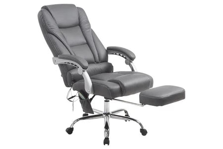 Fauteuil De Bureau Clp Trading Clp Fauteuil De Bureau Pacific En Similicuir Avec Une Fonction Massage , Gris